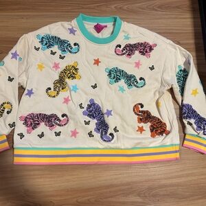 Queen of sparkles Colorful Animal Print Sweatshirt